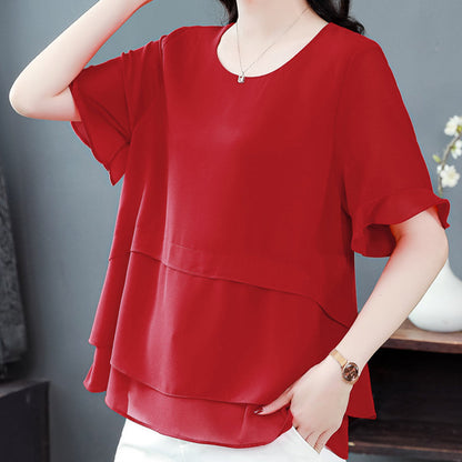 💥Limit Time 49% OFF🍃Women's Summer Elegant Loose Fit Solid Color Top