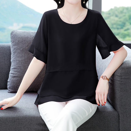 💥Limit Time 49% OFF🍃Women's Summer Elegant Loose Fit Solid Color Top