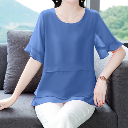💥Limit Time 49% OFF🍃Women's Summer Elegant Loose Fit Solid Color Top