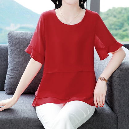 💥Limit Time 49% OFF🍃Women's Summer Elegant Loose Fit Solid Color Top