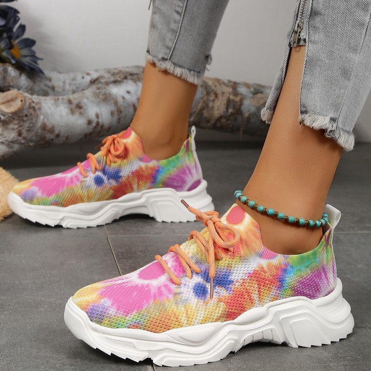 🎁Limited time 49% OFF⏳Floral Print Lace-up Breathable Orthopedic Sneakers