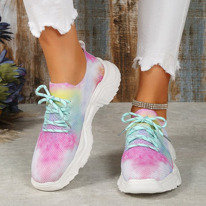 🎁Limited time 49% OFF⏳Floral Print Lace-up Breathable Orthopedic Sneakers