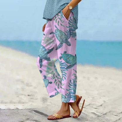 🔥Women's Printed Crop Pants with Pockets
