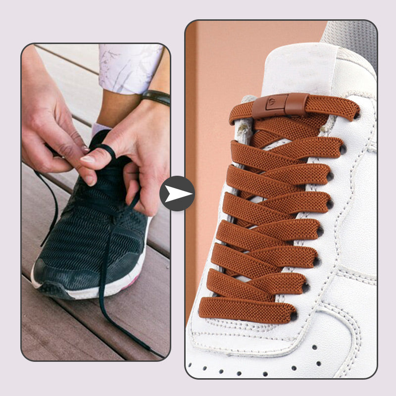2pcs Widened Elastic No-tie Flat Laces Buckles