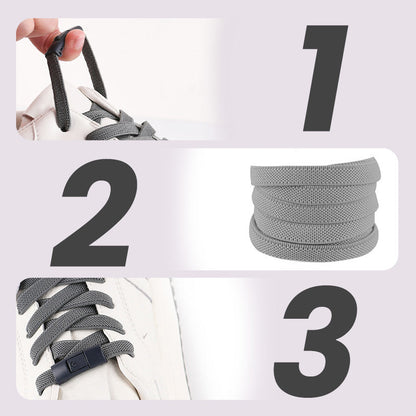 2pcs Widened Elastic No-tie Flat Laces Buckles