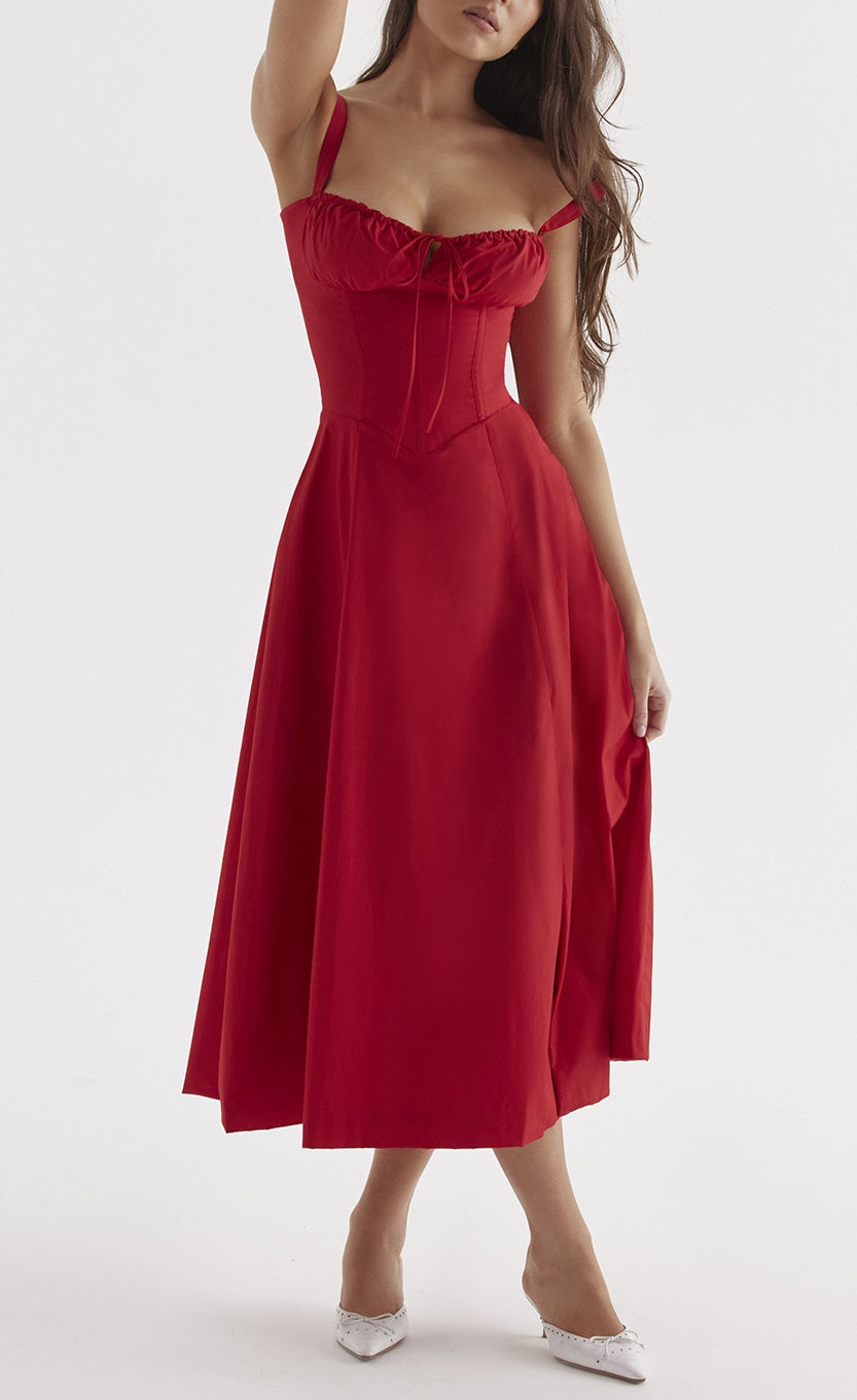 🌸Strapless dress with floral print at the waist🌺