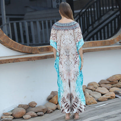 🏖️Big sale 2024💥Beach blouse with feather print for women👗