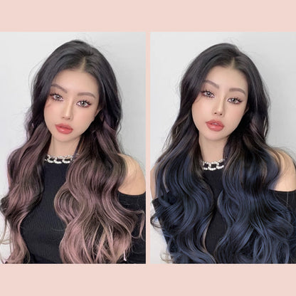 🌈🍃Gradient Color Curly Wig Piece✨