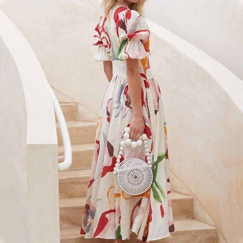 🌸Elegant maxi dress with rose pattern for women💕