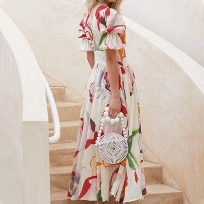 🌸Elegant maxi dress with rose pattern for women💕