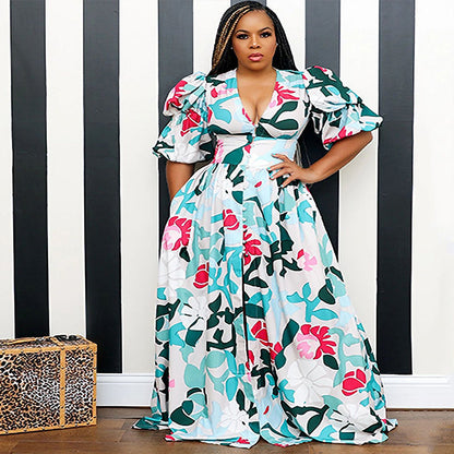 🌸Elegant maxi dress with rose pattern for women💕