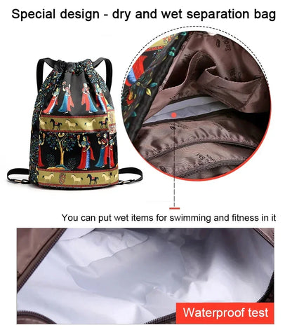 🔥Promotion - 49% discount💥Drawstring Foldable Large Capacity Dry-wet Separation Travel Sports Backpack