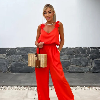 49% Off Summer Sale🔥Women's Sleeveless Wide Leg Jumpsuit