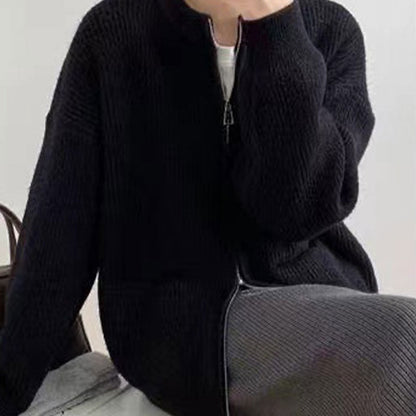 💥Limit Time 49% OFF🎉Women's Knitted Round Neck Double Zip Coat