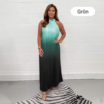 💟💃 Gradient Pleated Halter Neck Dress