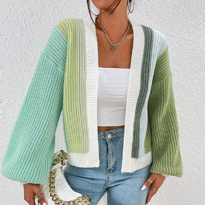 💥Sale 49% discount💕Knitted Oversize Contrast Color Cardigan