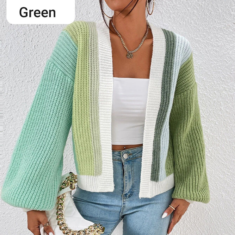 💥Sale 49% discount💕Knitted Oversize Contrast Color Cardigan