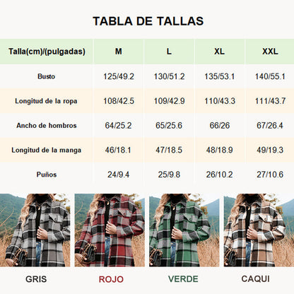 💥Limit Time 49% OFF💕Women's Plaid Print Long Sleeve Warm Tweed Coat