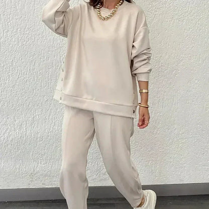 💕HOT SALE 49% OFF💕Women’s Trendy Solid Color Two-Piece Set Top & Pants