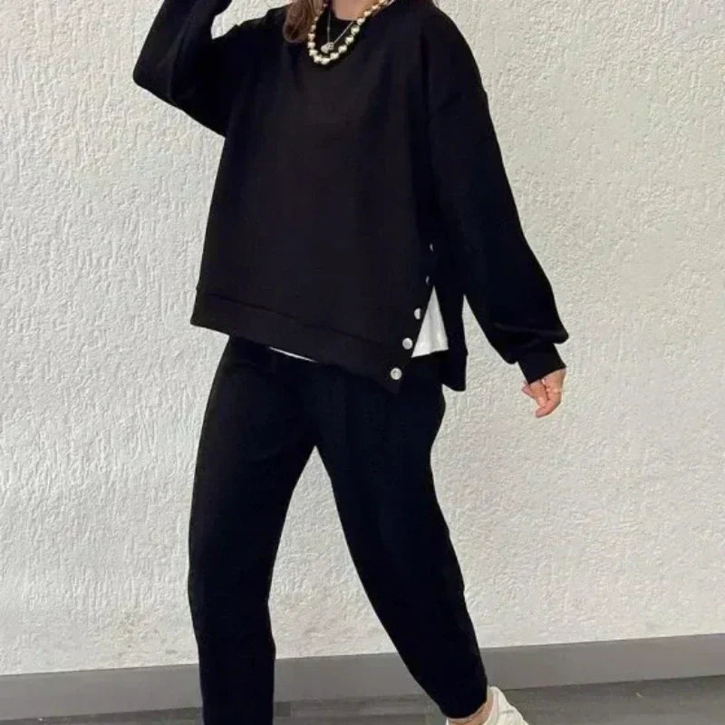 💕HOT SALE 49% OFF💕Women’s Trendy Solid Color Two-Piece Set Top & Pants