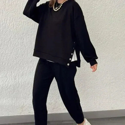 💕HOT SALE 49% OFF💕Women’s Trendy Solid Color Two-Piece Set Top & Pants
