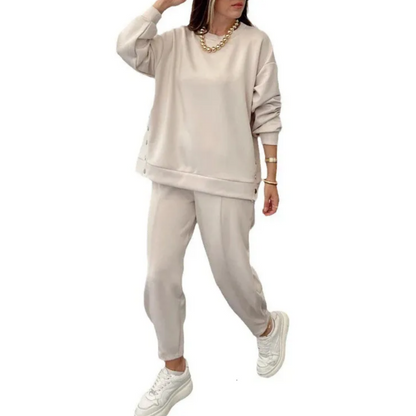 💕HOT SALE 49% OFF💕Women’s Trendy Solid Color Two-Piece Set Top & Pants
