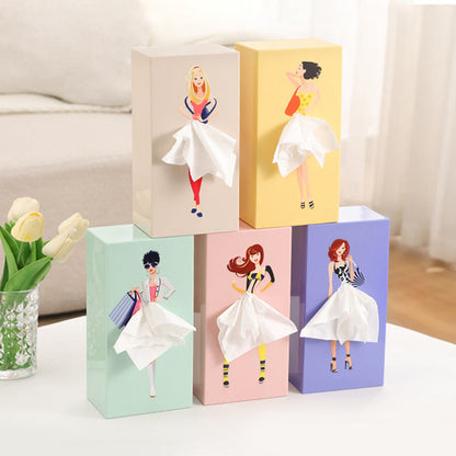 🌟Creative Girl's Long Skirt Tissue Box
