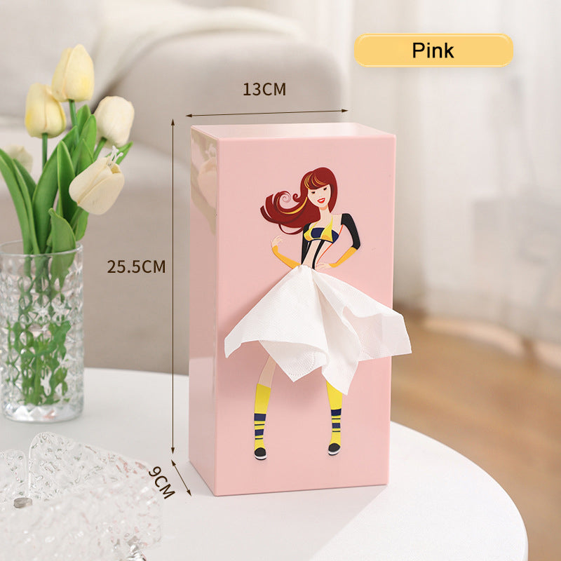 🌟Creative Girl's Long Skirt Tissue Box
