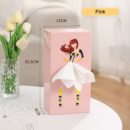 🌟Creative Girl's Long Skirt Tissue Box
