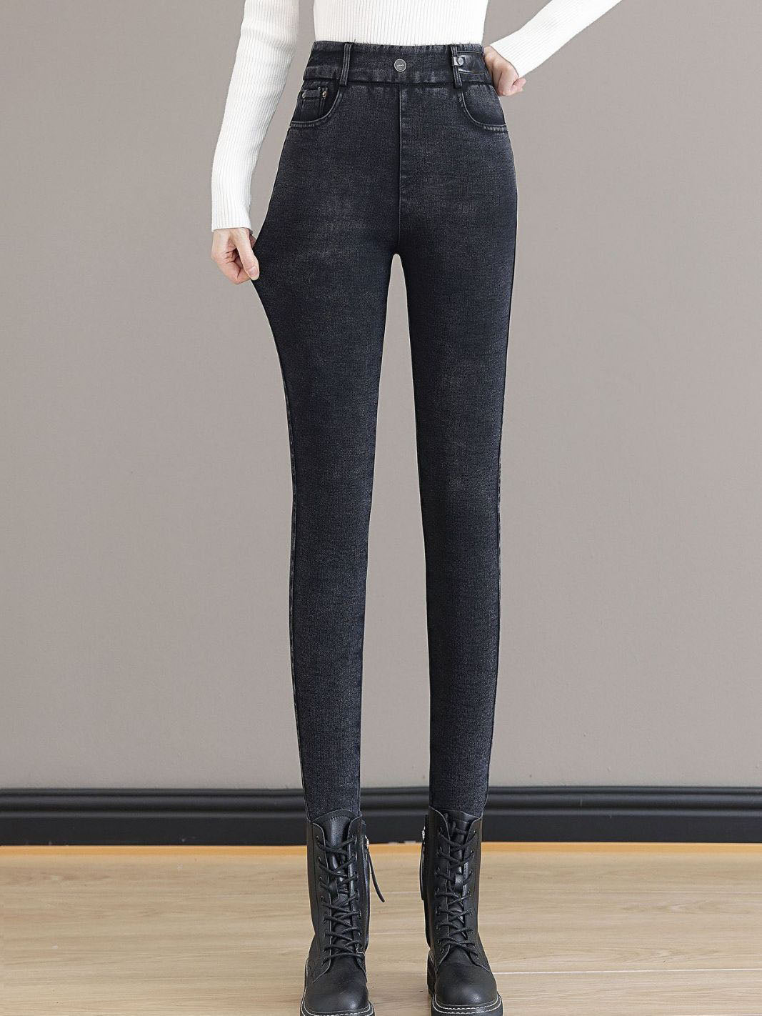 🔥HOT SALE 49% OFF💕Women's High Waist Slim Stretch Warm Skinny Jeans