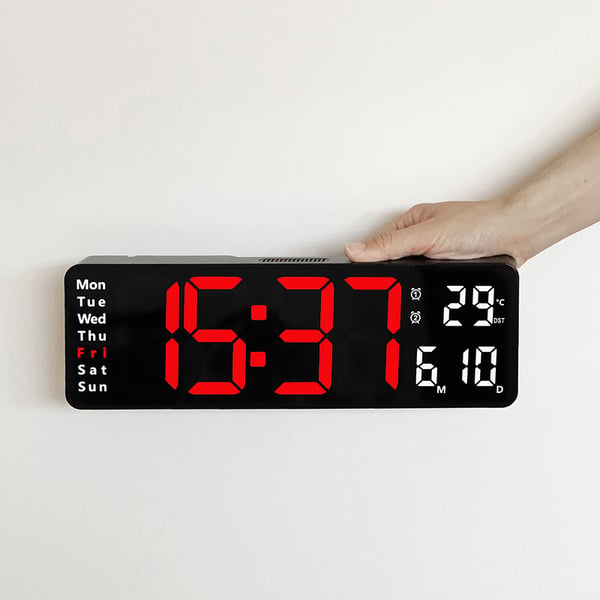 🕐💡49% OFF! ⌚16" Large Digital Clock with Temperature, Date, Auto DST, Night Light, Auto Brightness Dimmer – Smart Display for Every Room