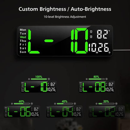 🕐💡49% OFF! ⌚16" Large Digital Clock with Temperature, Date, Auto DST, Night Light, Auto Brightness Dimmer – Smart Display for Every Room