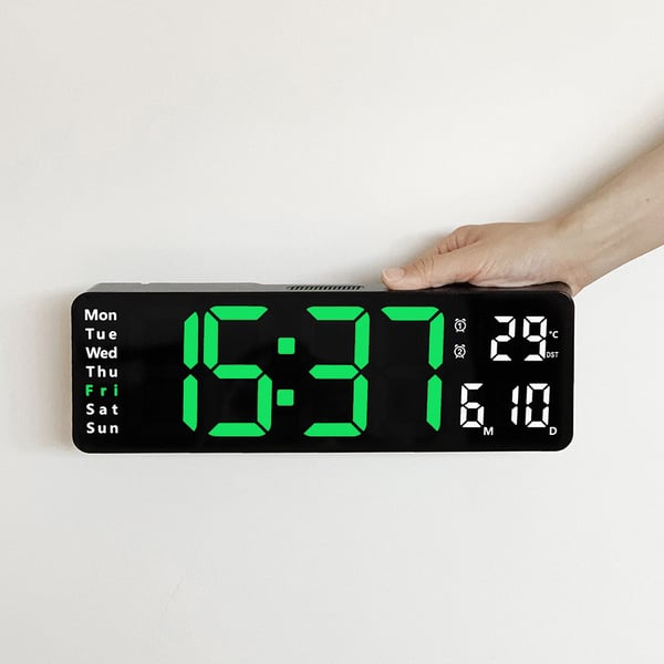 🕐💡49% OFF! ⌚16" Large Digital Clock with Temperature, Date, Auto DST, Night Light, Auto Brightness Dimmer – Smart Display for Every Room