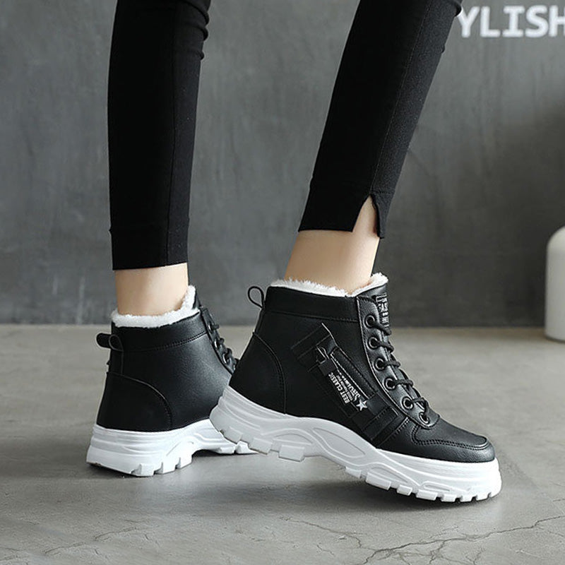🍂Autumn and winter new styles❄️Women's Waterproof Lace-Up Warm Ankle Boots