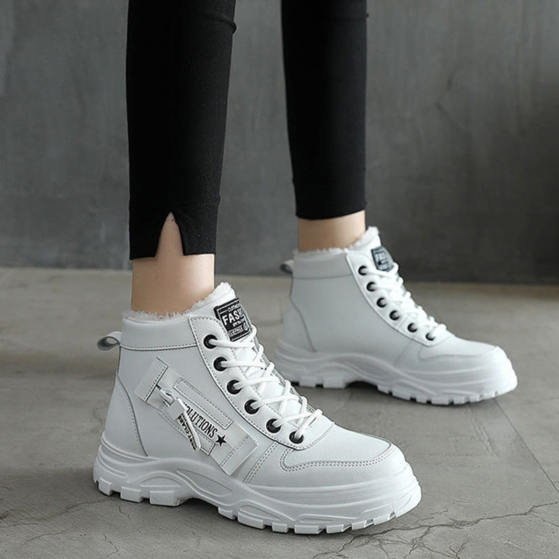 🍂Autumn and winter new styles❄️Women's Waterproof Lace-Up Warm Ankle Boots