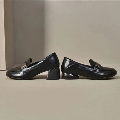 🌟Women's Round Toe Chunky Heel Flat Shoes