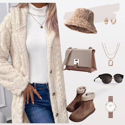 ⏳Limited-time 50% off⏰Women's Warm Diamond Pattern Hooded Jacket🧥