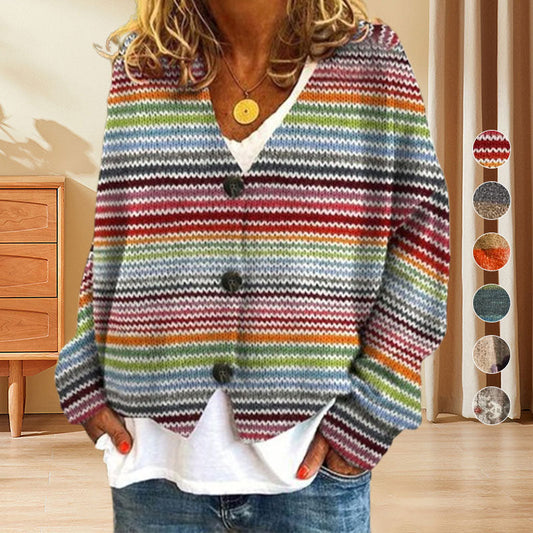 💕Women's Retro Colorful Cropped Cardigan Sweater