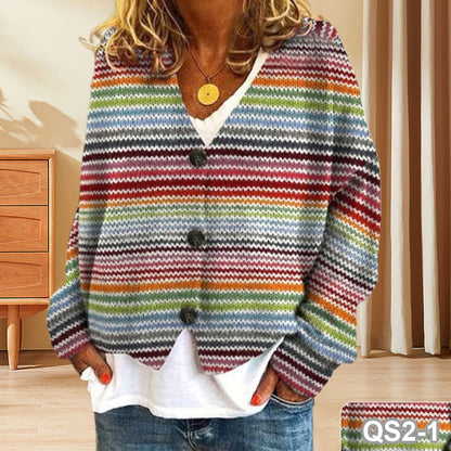 💕Women's Retro Colorful Cropped Cardigan Sweater