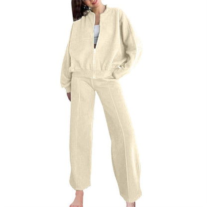 🍂Autumn discount 49%🍂Women's Long Sleeve Zip Coat Drawstring Sweatpants 2-Piece Sets
