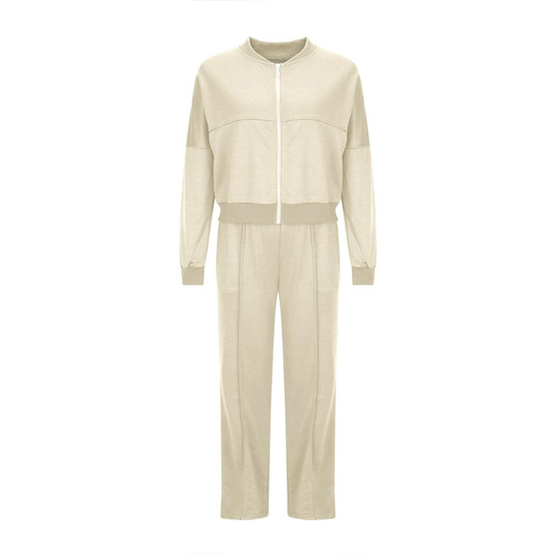 🍂Autumn discount 49%🍂Women's Long Sleeve Zip Coat Drawstring Sweatpants 2-Piece Sets
