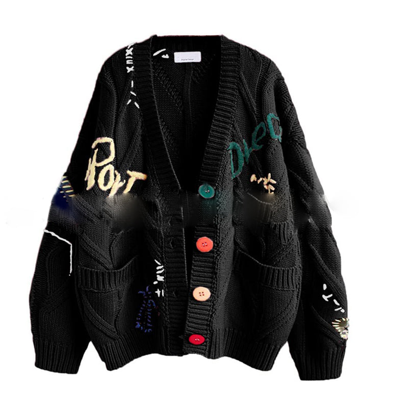 💥Limit Time 49% OFF✨Women's V-Neck Embroidered Sweater with Buttons