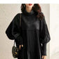 🎀HOT SALE 49% OFF🍂Plus Size Solid Color Lantern Sleeve Knit Dress