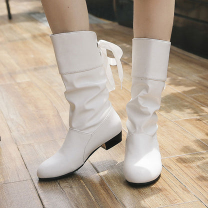 🎁Hot Sale 49% OFF⏳Women's Lace-Up Chunky Heel Mid-Calf Boots
