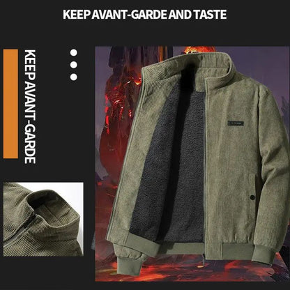 🍂Men's Casual Thermal Lined Corduroy Zipper Jacket with Stand-collar