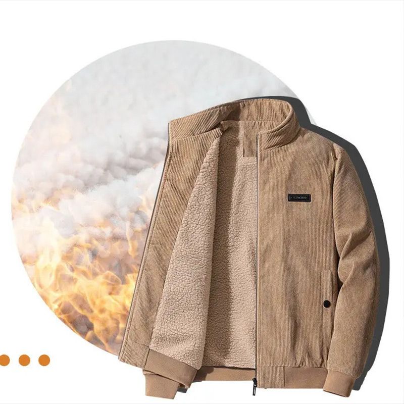 🍂Men's Casual Thermal Lined Corduroy Zipper Jacket with Stand-collar
