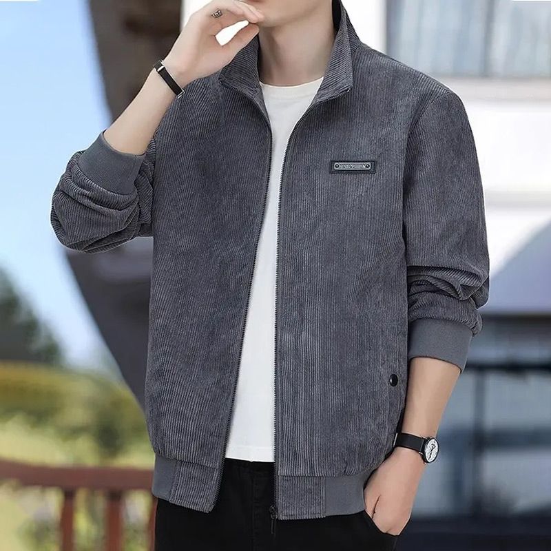 🍂Men's Casual Thermal Lined Corduroy Zipper Jacket with Stand-collar
