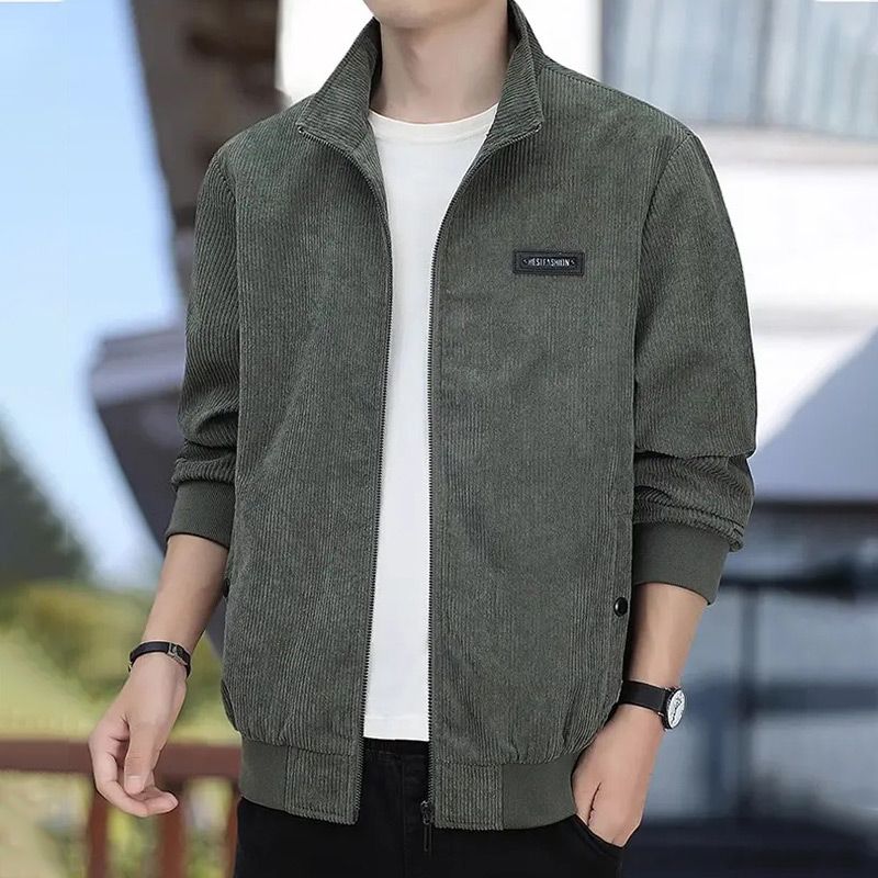 🍂Men's Casual Thermal Lined Corduroy Zipper Jacket with Stand-collar