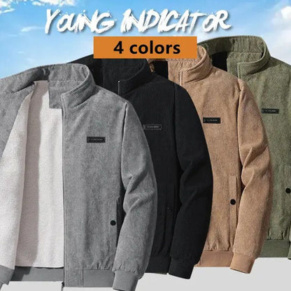 🍂Men's Casual Thermal Lined Corduroy Zipper Jacket with Stand-collar