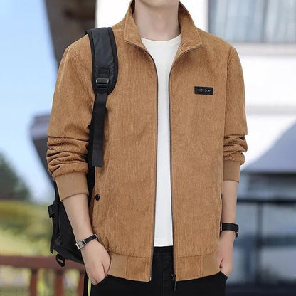 🍂Men's Casual Thermal Lined Corduroy Zipper Jacket with Stand-collar